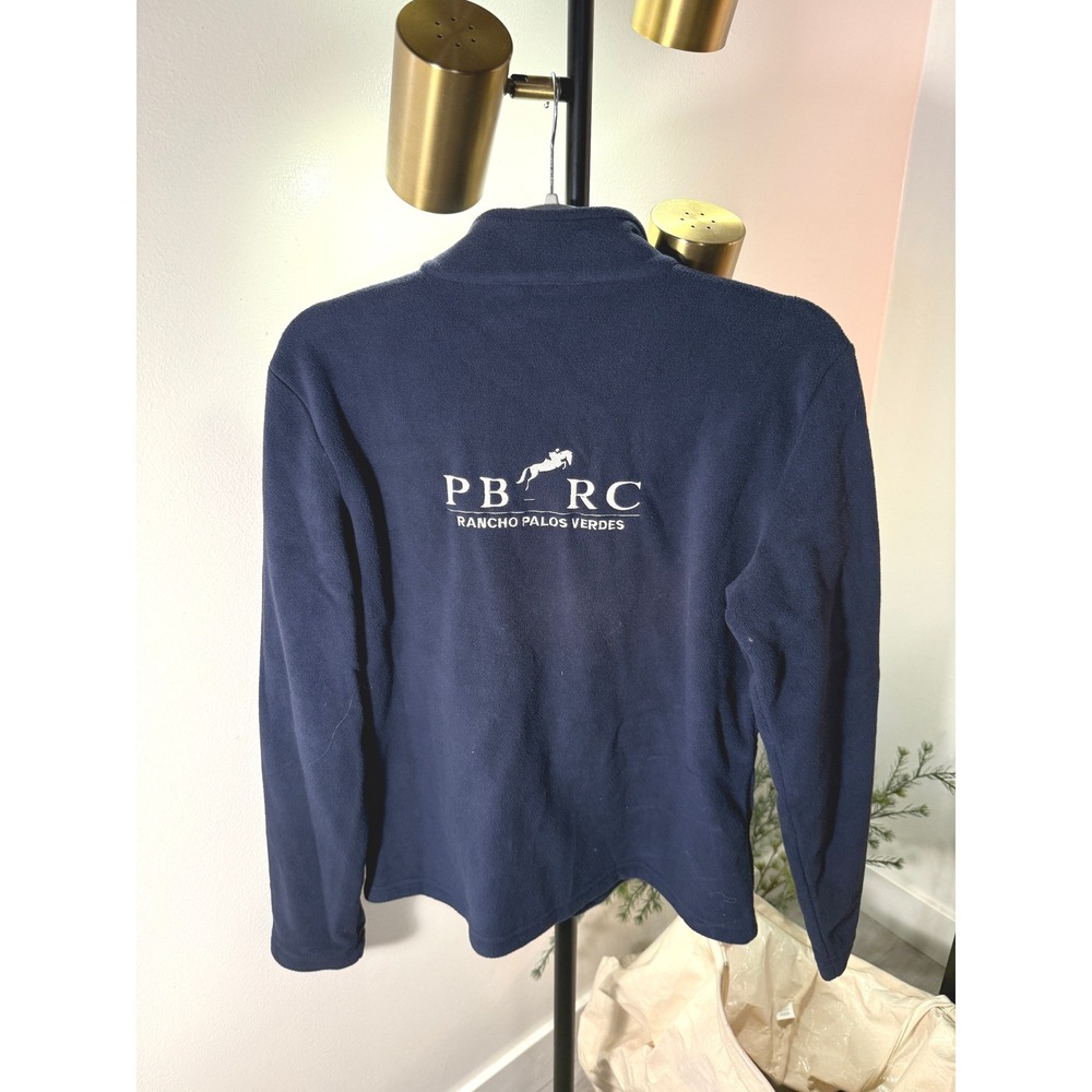 GH Bass California palos verdes equestrian horse camp fan blue zipper fleece LG